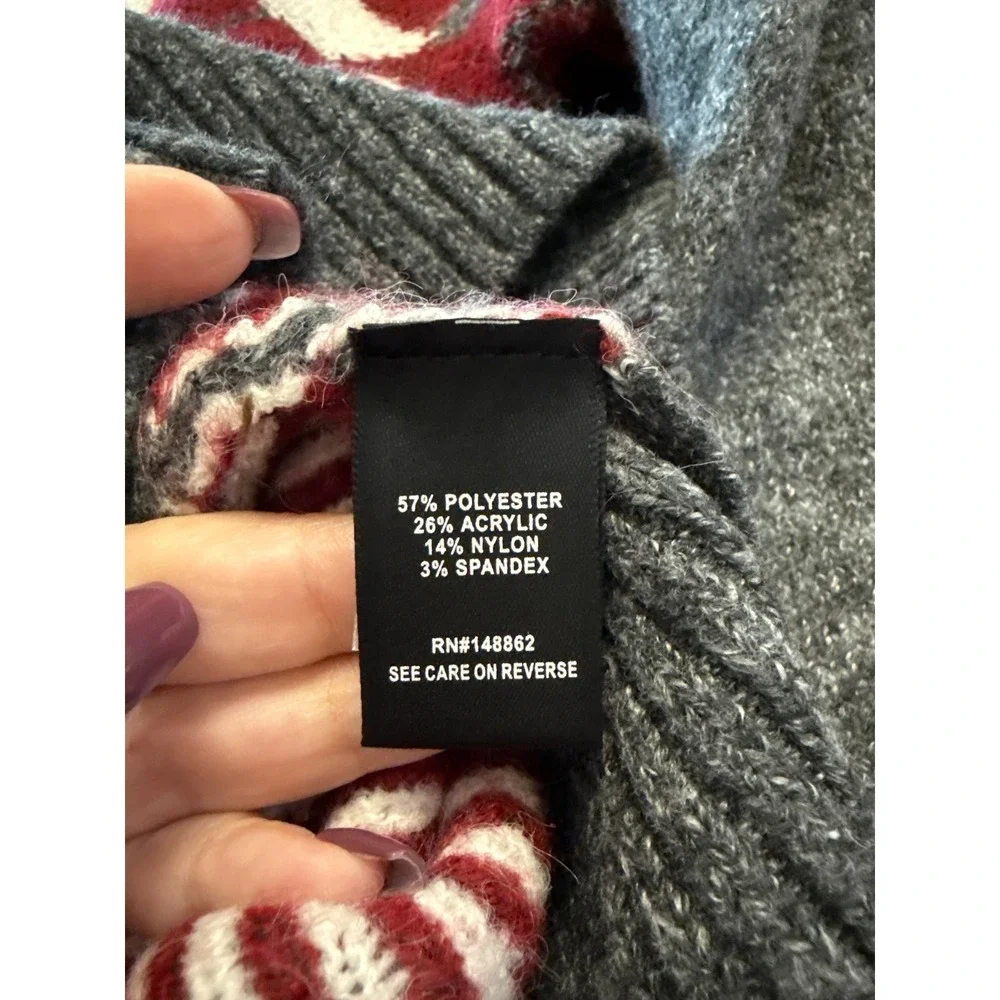 Torrid Argyle ‎ Vegan Cashmere Long Sleeve Crew Neck Sweater Size 1